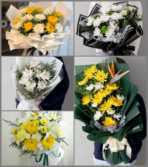 山东滨州滨城区滨北街道北三里村白事花束代送